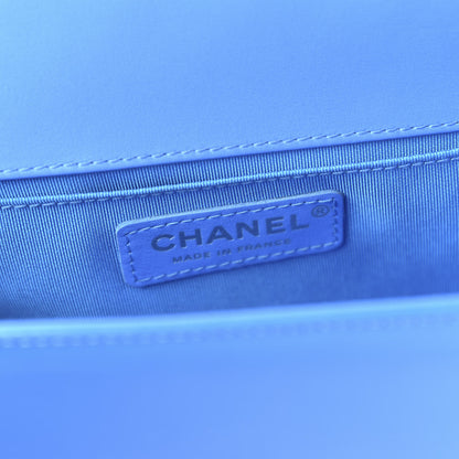 Chanel Patent Calfskin Quilted Medium Boy Flap Blue 9 of 11