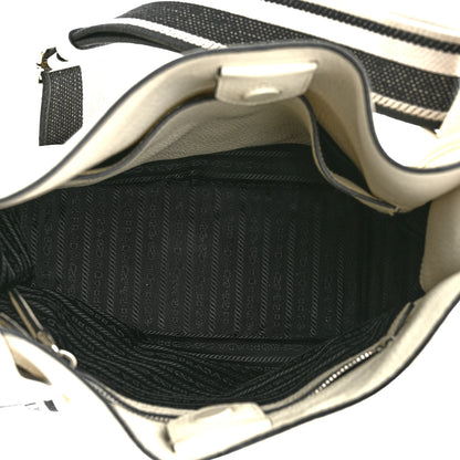 Prada Vitello Daino Soft Hobo Messenger Bag White 5 of 16