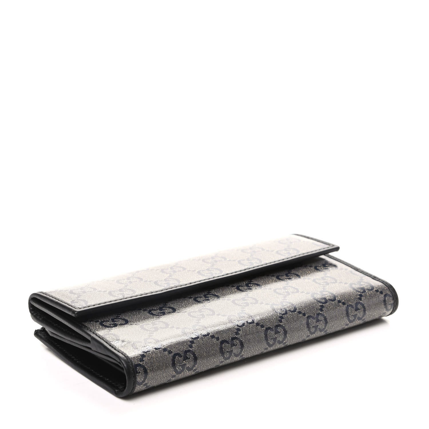 Gucci Crystal Monogram Icon Bar Continental Flap Wallet Dark Blue 4 of 9