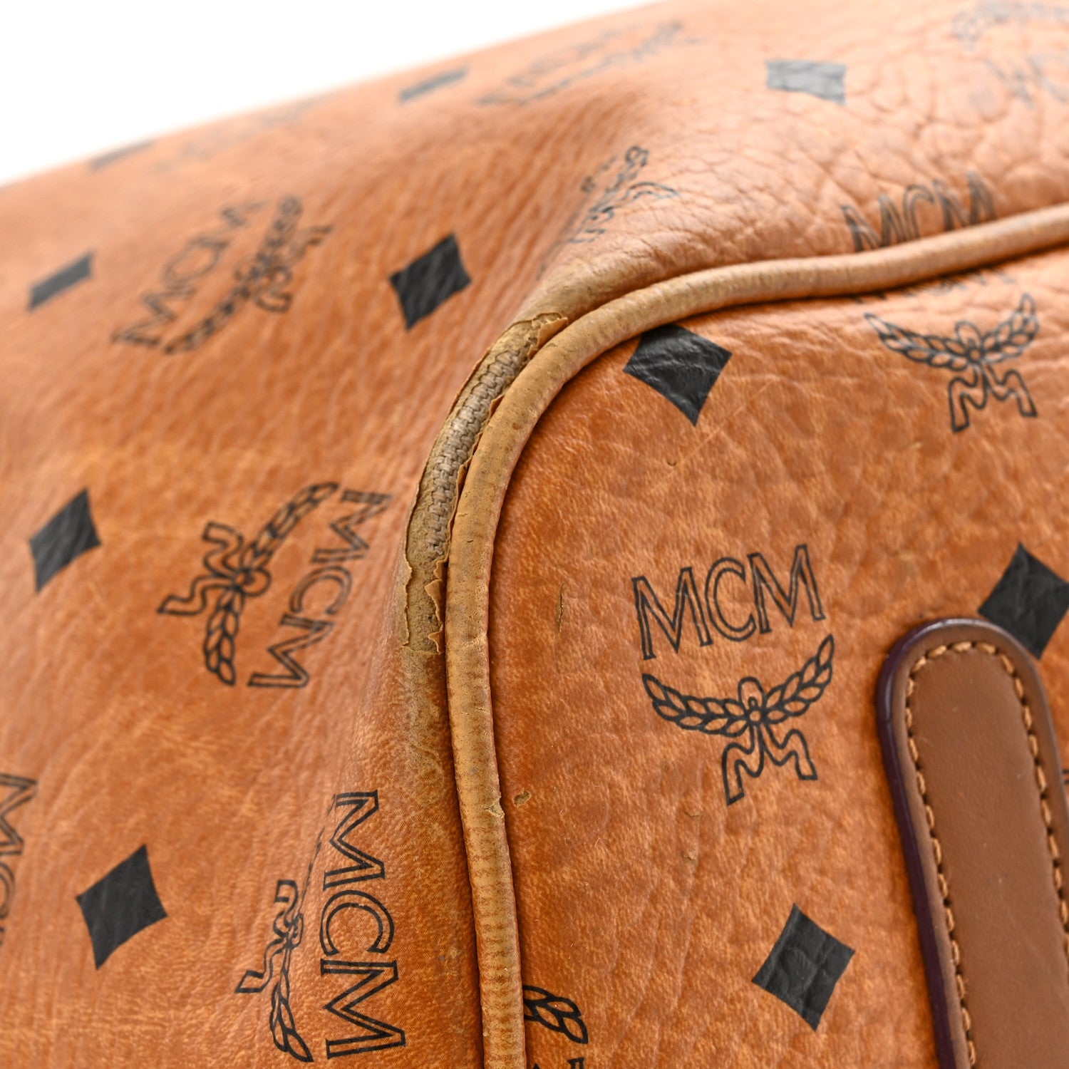 MCM Visetos Large Liz Reversible Shopper Tote Cognac 16 of 26