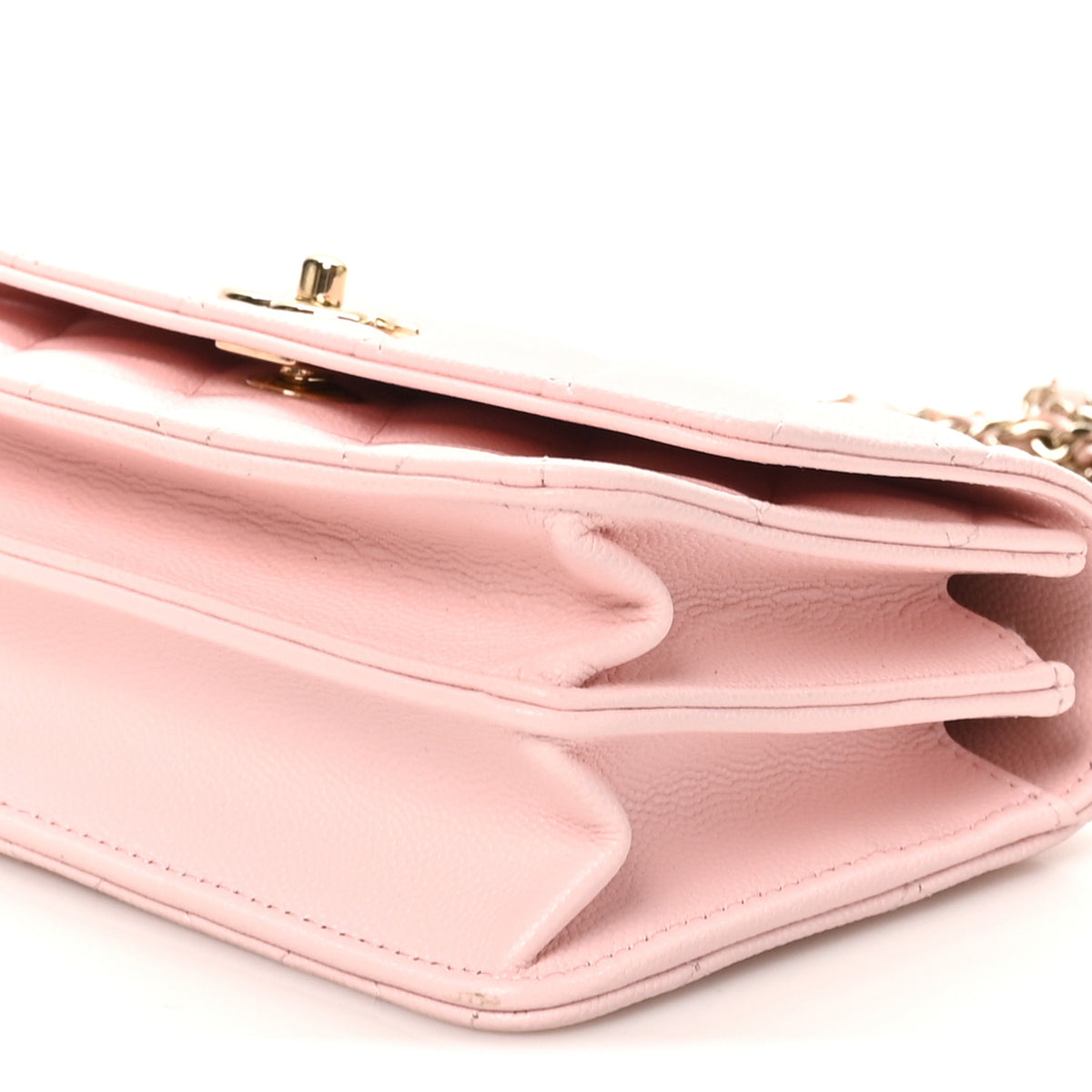 Lambskin Quilted Pearl Top Handle Clutch With Chain Light Pink