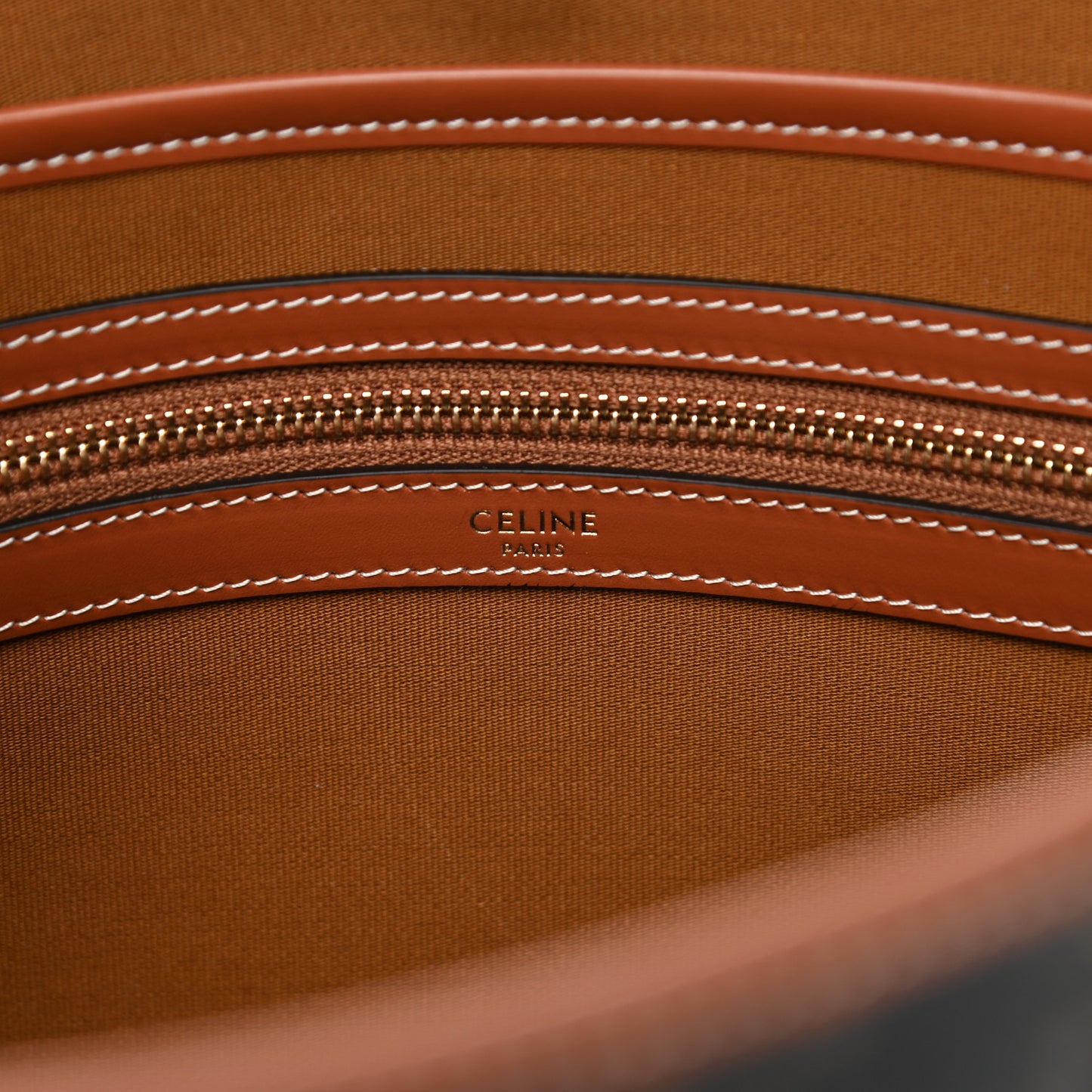 Triomphe Canvas Calfskin Horizontal Cabas Tan