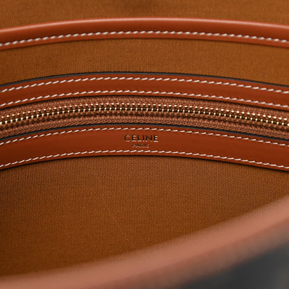 Celine Triomphe Canvas Calfskin Horizontal Cabas Tan 6 of 12