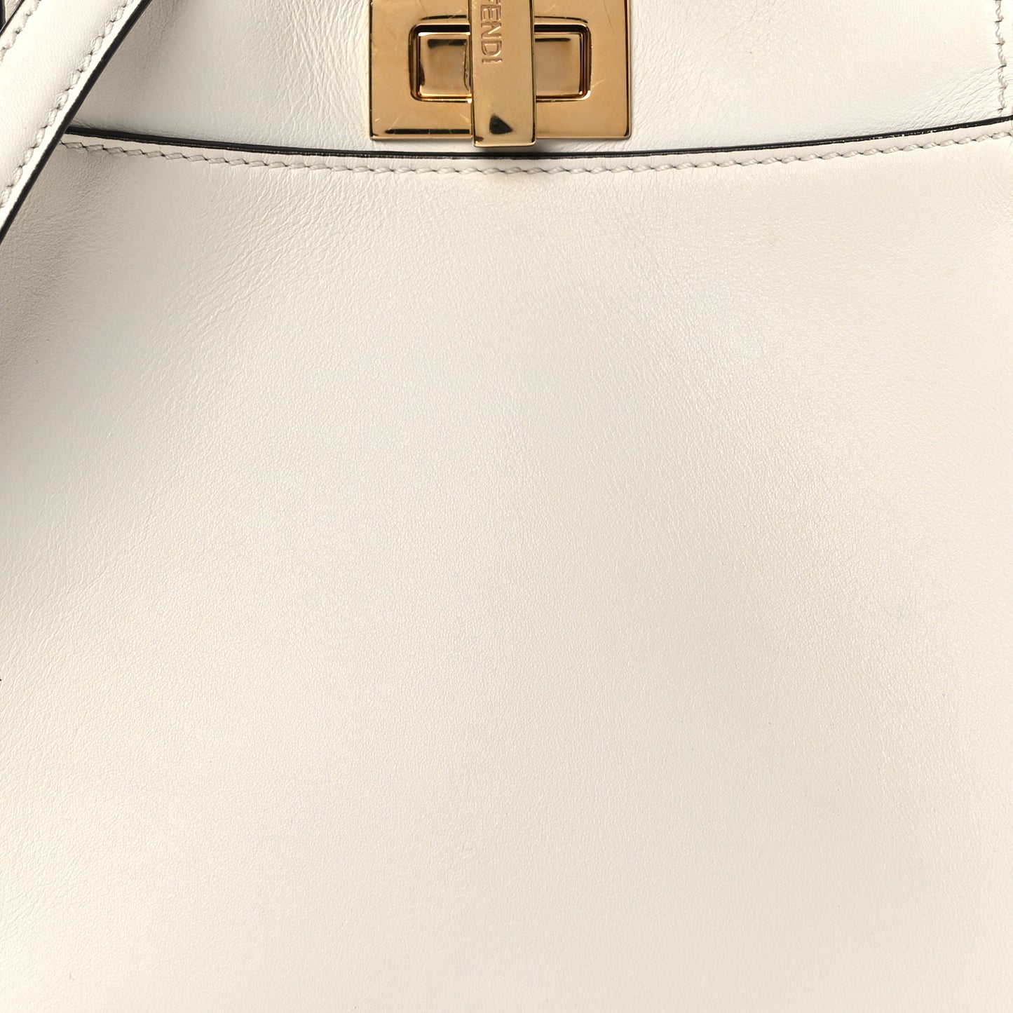 Vitello Seta Fabric Jacquard FF 1974 Mini Peekaboo Iconic Satchel White