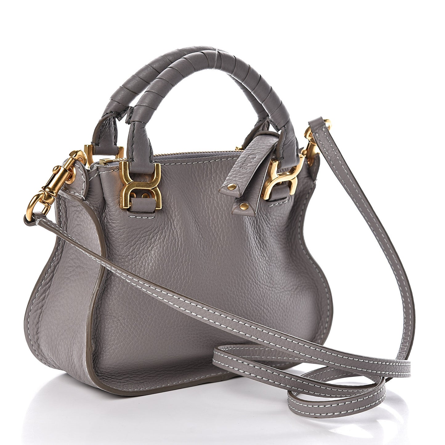 Calfskin Mini Marcie Satchel Cashmere Grey