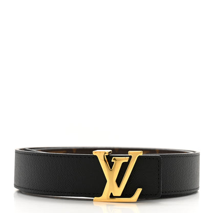 Louis Vuitton Calfskin Monogram 30mm LV Initiales Reversible Belt 85 34 Black 2 of 10