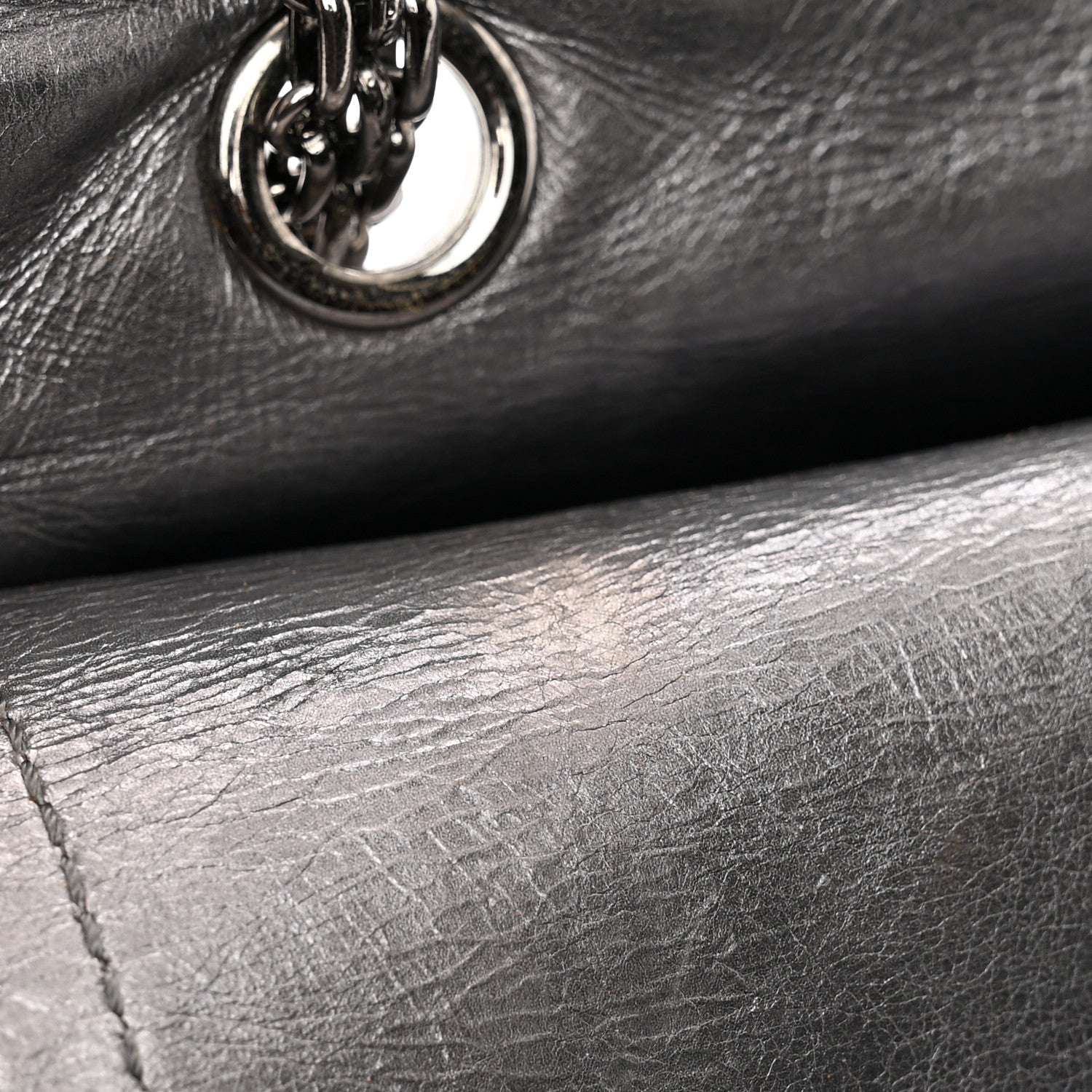 Chanel Metallic Aged Calfskin Quilted 2.55 Reissue 227 Flap Dark Silver 16 of 16