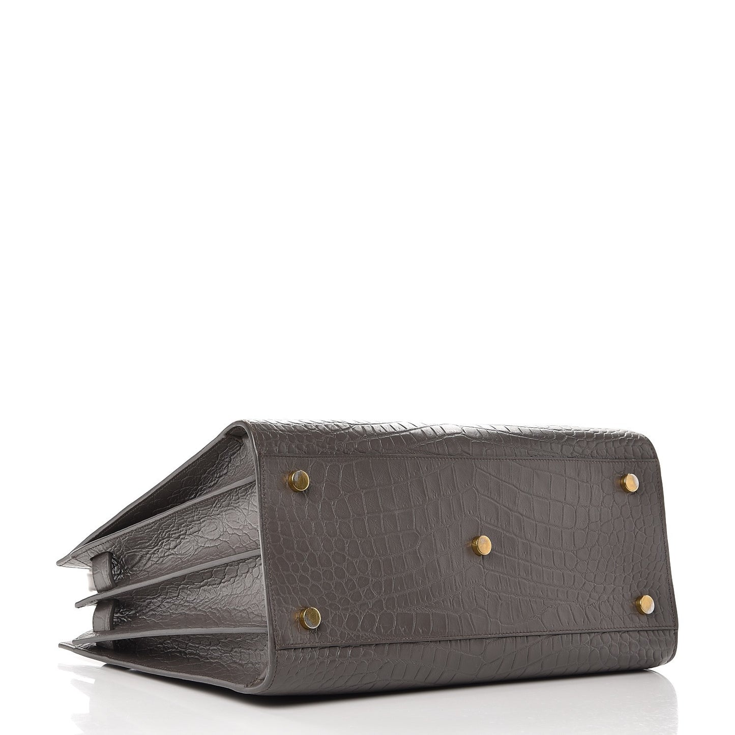 Calfskin Crocodile Embossed Small Sac De Jour Earth