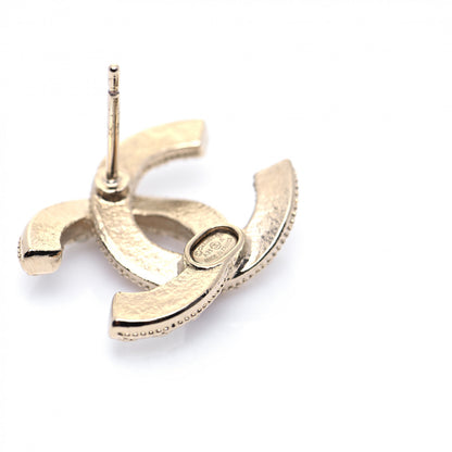 Chanel Crystal Pearl CC Earrings Gold 4 of 5