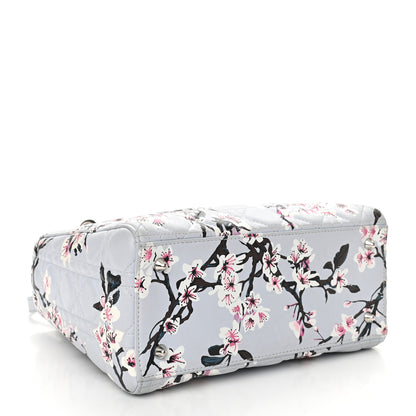 Christian Dior Lambskin Cannage Floral Printed Medium Lady Dior Light Blue 3 of 10