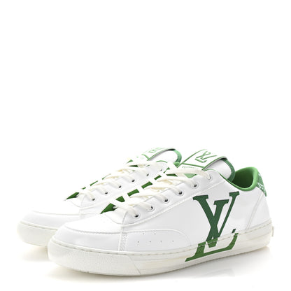Louis Vuitton Calfskin Charlie Mens Sneakers 9 White Green 4 of 10