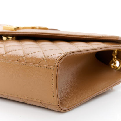 Saint Laurent Grain De Poudre Medium Tri-Quilt Monogram Satchel Dark Cork 11 of 11