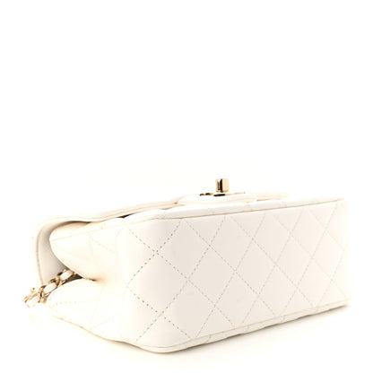 Chanel Lambskin Quilted Mini Crystal Top Handle Rectangular Flap White 4 of 10