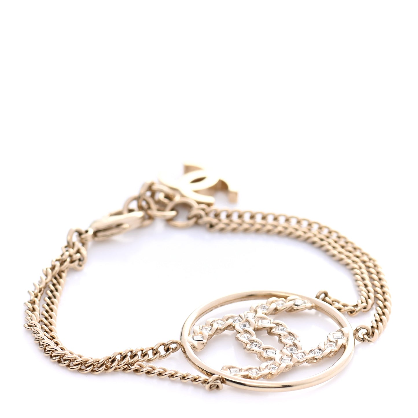 Baguette Crystal High Society CC Chain Bracelet Gold