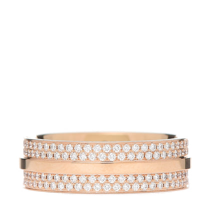 Tiffany 18K Rose Gold Diamond T Two Band Ring 50 5.5 3 of 5
