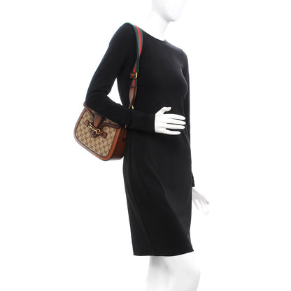 Gucci Monogram Medium Lady Web Shoulder Bag Beige Cuir 3 of 9