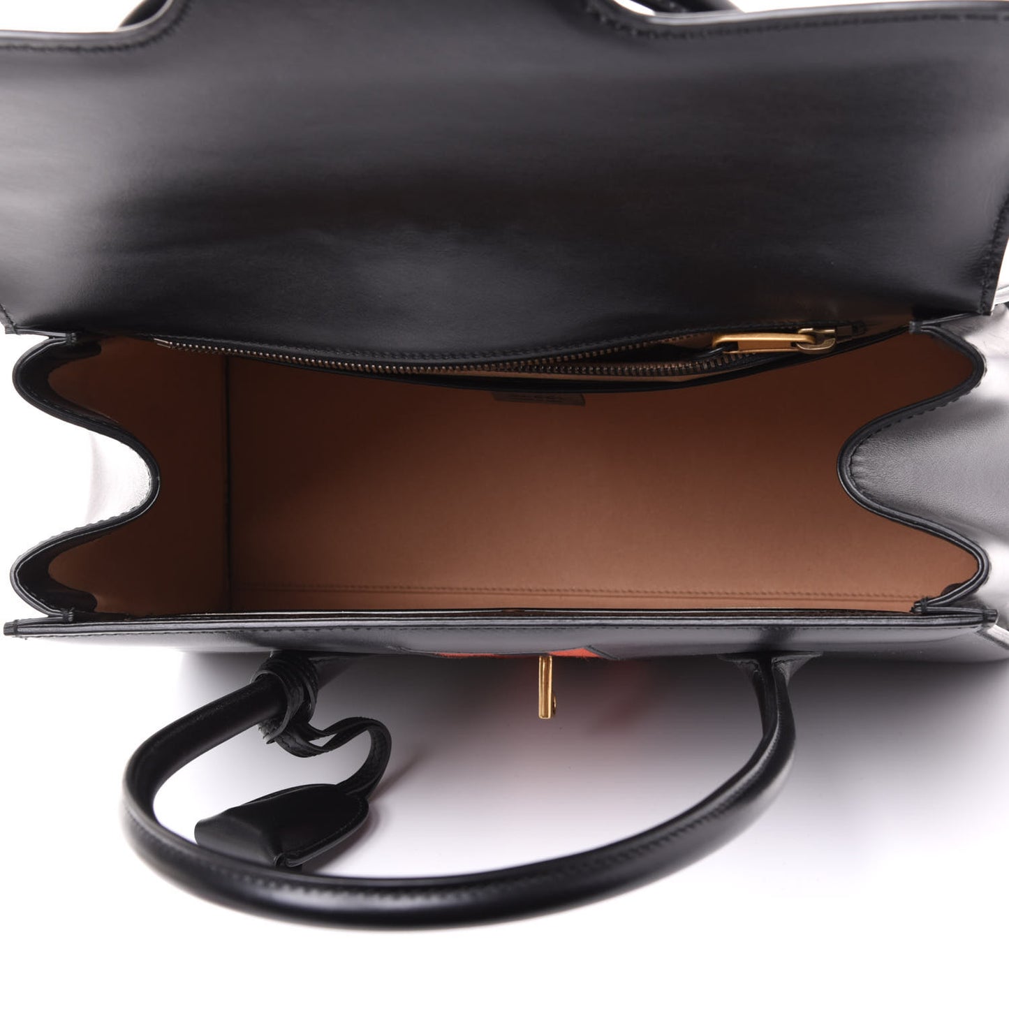 Plutone Calfskin Web Medium Turn Lock Top Handle Duffle Bag Black
