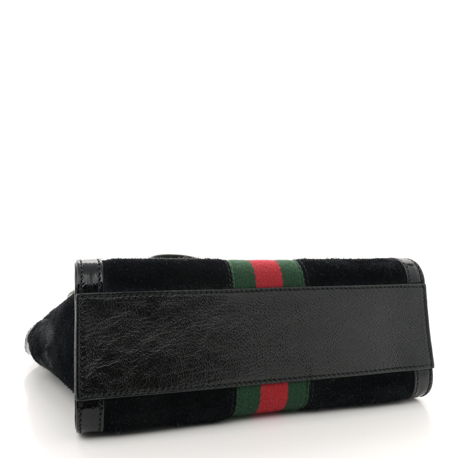 Gucci Suede Patent GG Web Small Ophidia Tote Bag Black 4 of 11