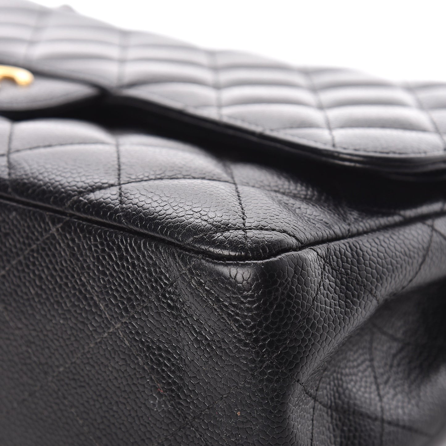 Caviar Quilted Jumbo Double Flap Black