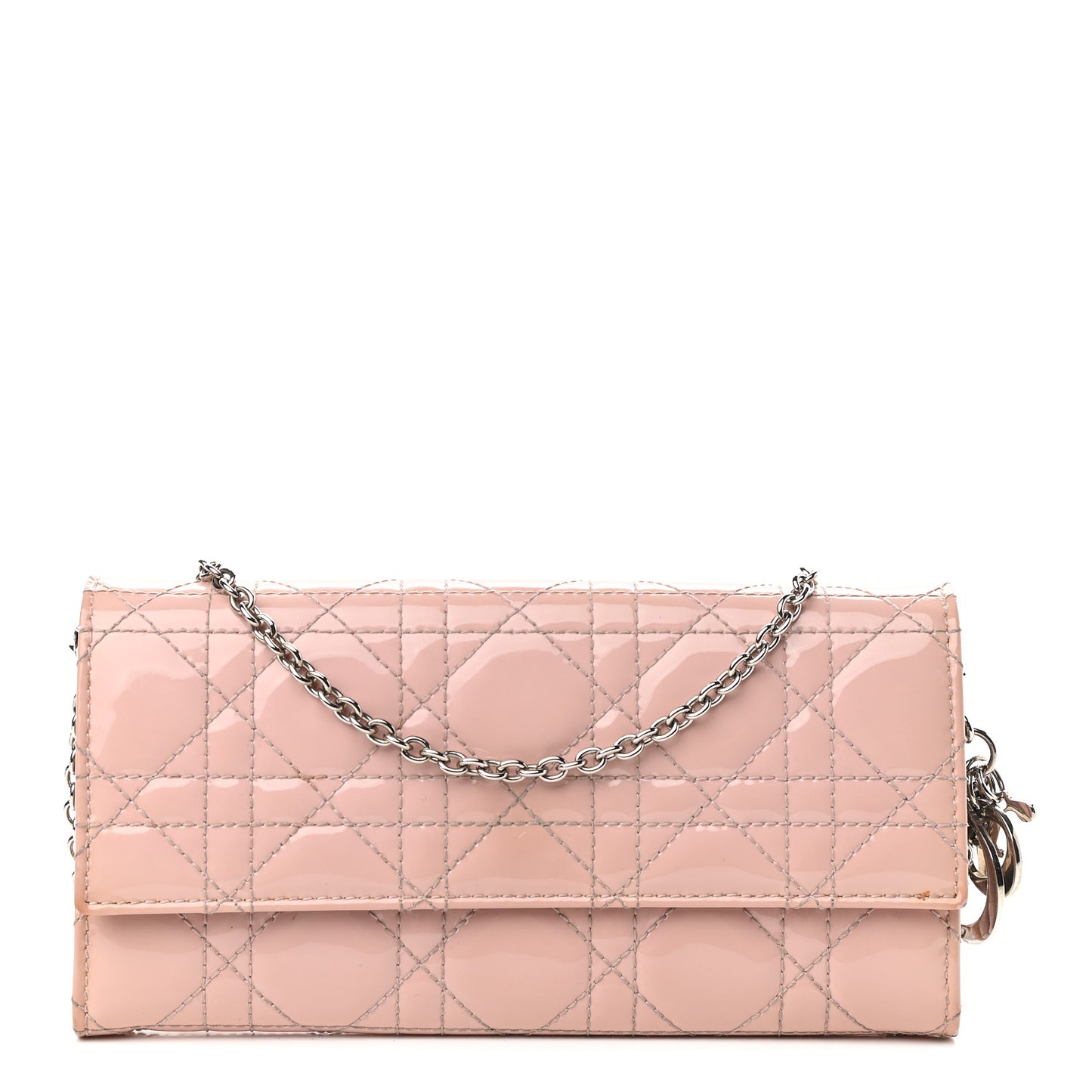 Patent Cannage Rendezvous Chain Wallet Pale Pink