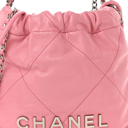 Chanel Shiny Calfskin Quilted Mini Chanel 22 Pink 7 of 10