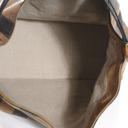 Fendi Pequin Cuoio Vegetale Large Hobo Tobacco Black Cuoio 5 of 8