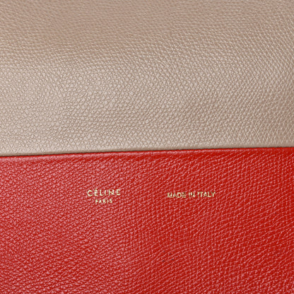 Celine Grained Calfskin Small Vertical Bi-Cabas Beige Red 8 of 17