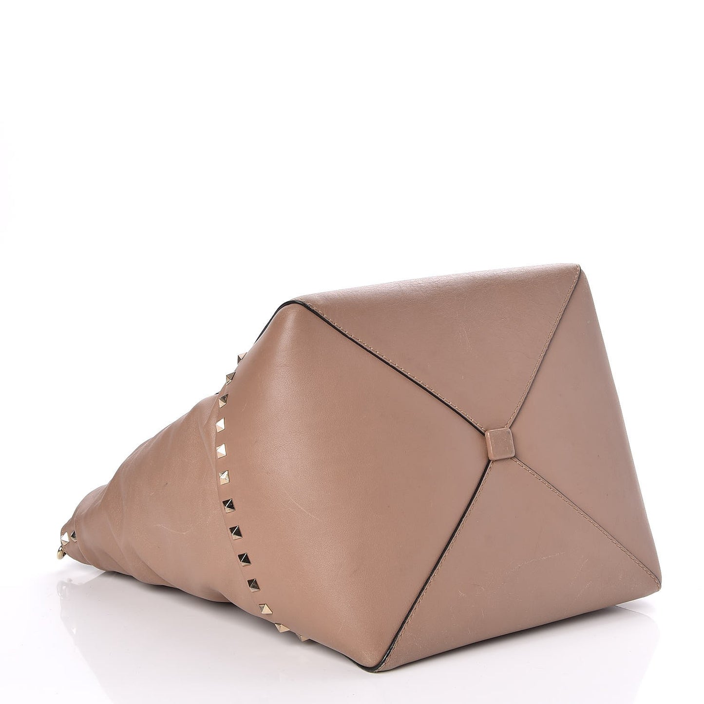 Calfskin Rockstud New Dome Bucket Tote Poudre