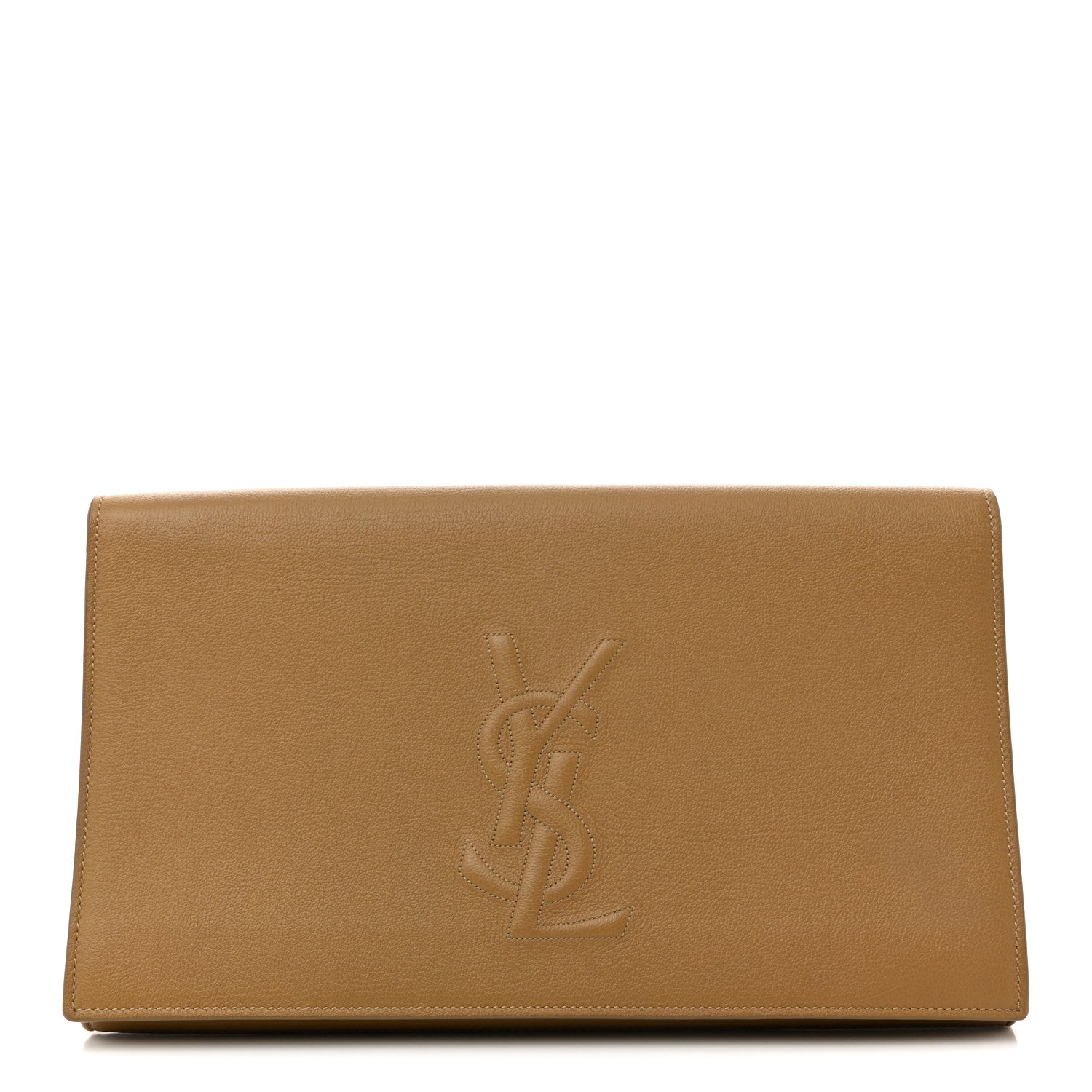 Saint Laurent Calfskin Monogram Large Belle De Jour Clutch  Beige 1 of 10