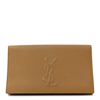 Saint Laurent Calfskin Monogram Large Belle De Jour Clutch  Beige 1 of 10