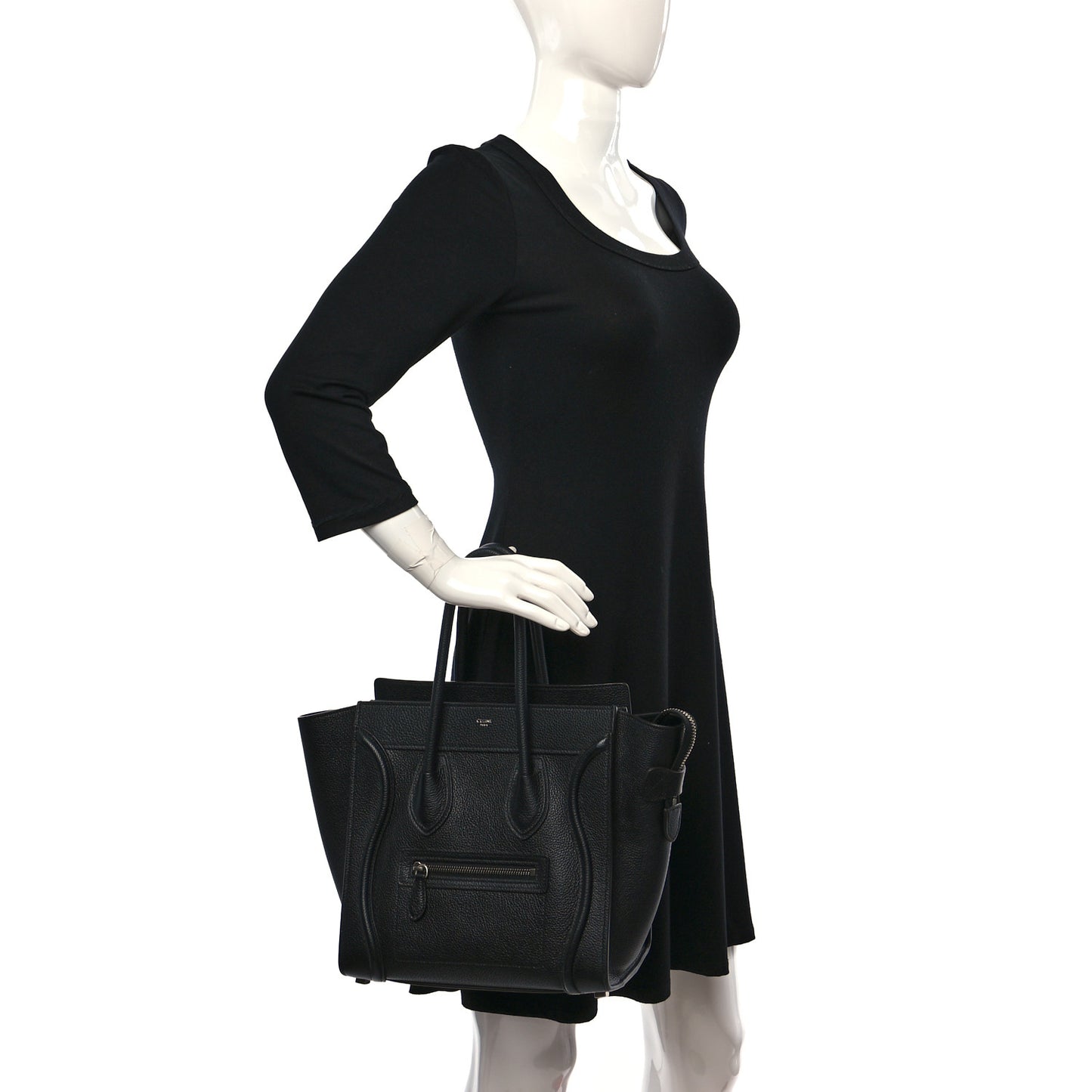 Drummed Calfskin Micro Luggage Black