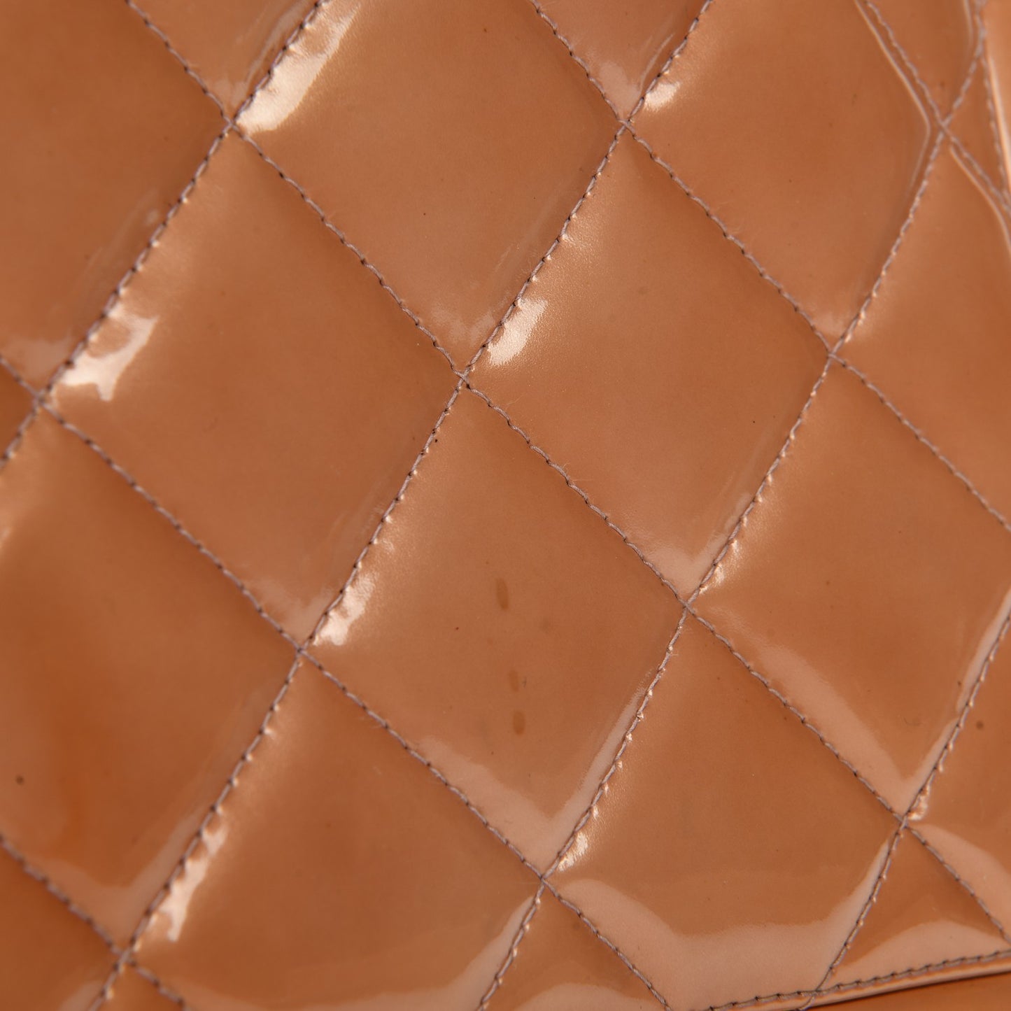 Patent Quilted Medallion Tote Orange