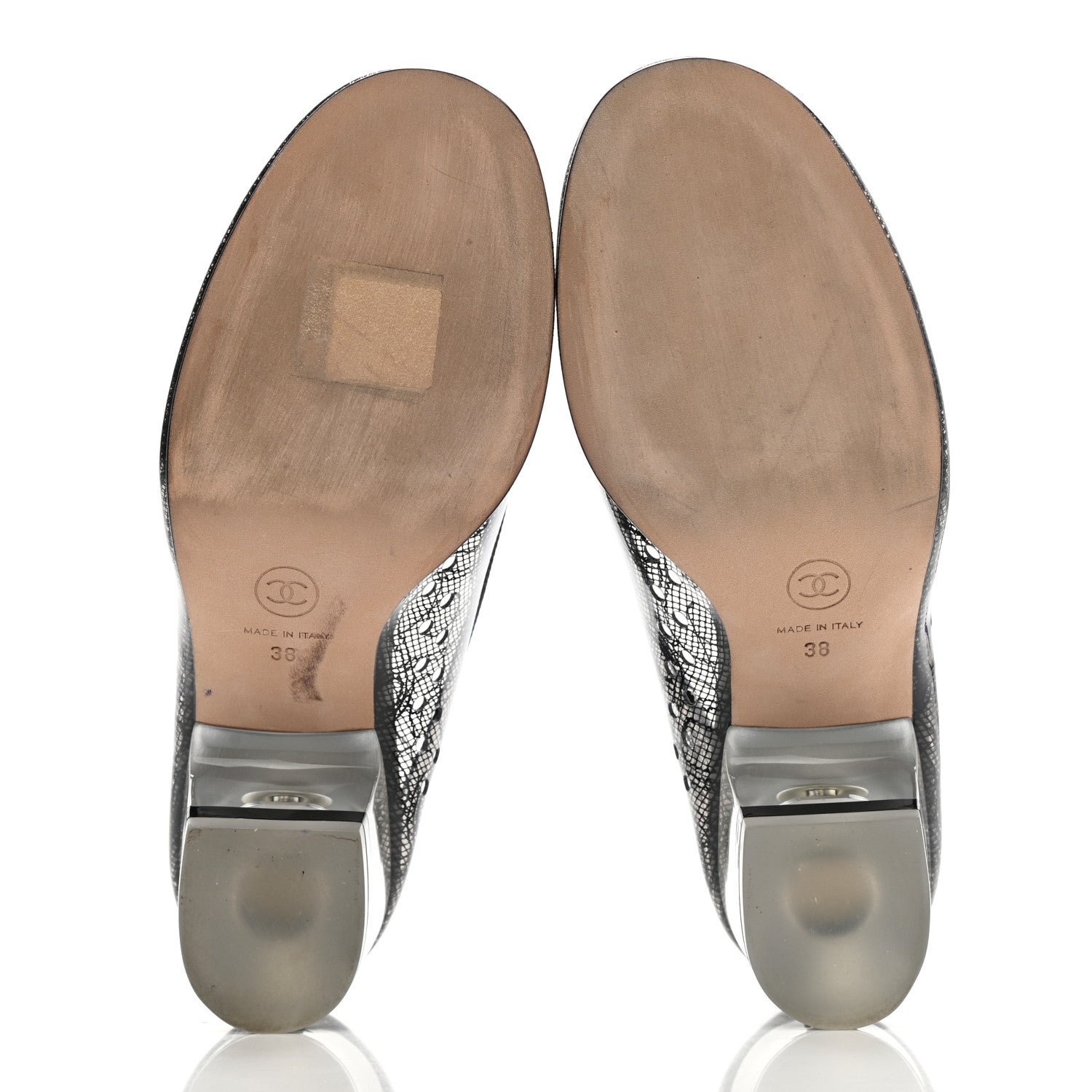 Chanel Calfskin PVC Patent Mocassin Loafers 38 Transparent Black 5 of 7