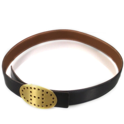 Hermes Box Togo Reversible Belt w Mirage Buckle 90 1 of 5