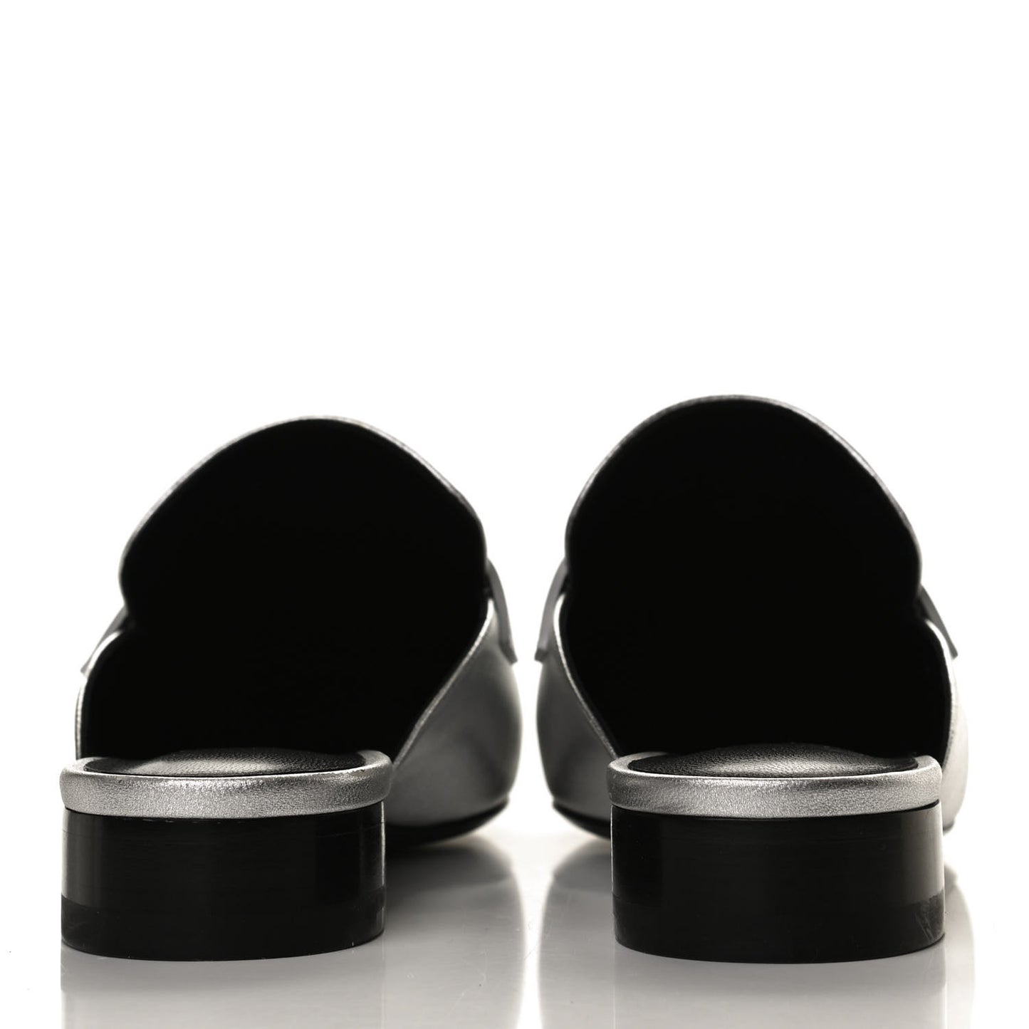 Metallic Nappa Trocadero Mule 38.5 Gris Argento