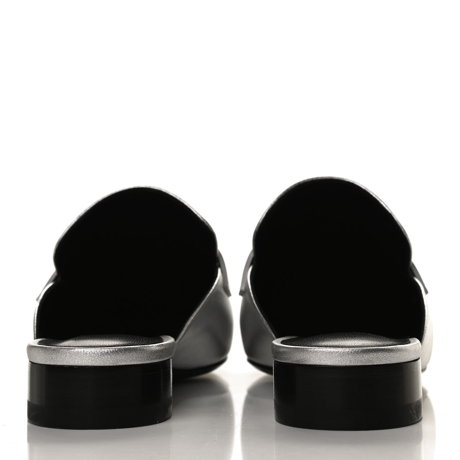 Hermes Metallic Nappa Trocadero Mule 38.5 Gris Argento 6 of 11