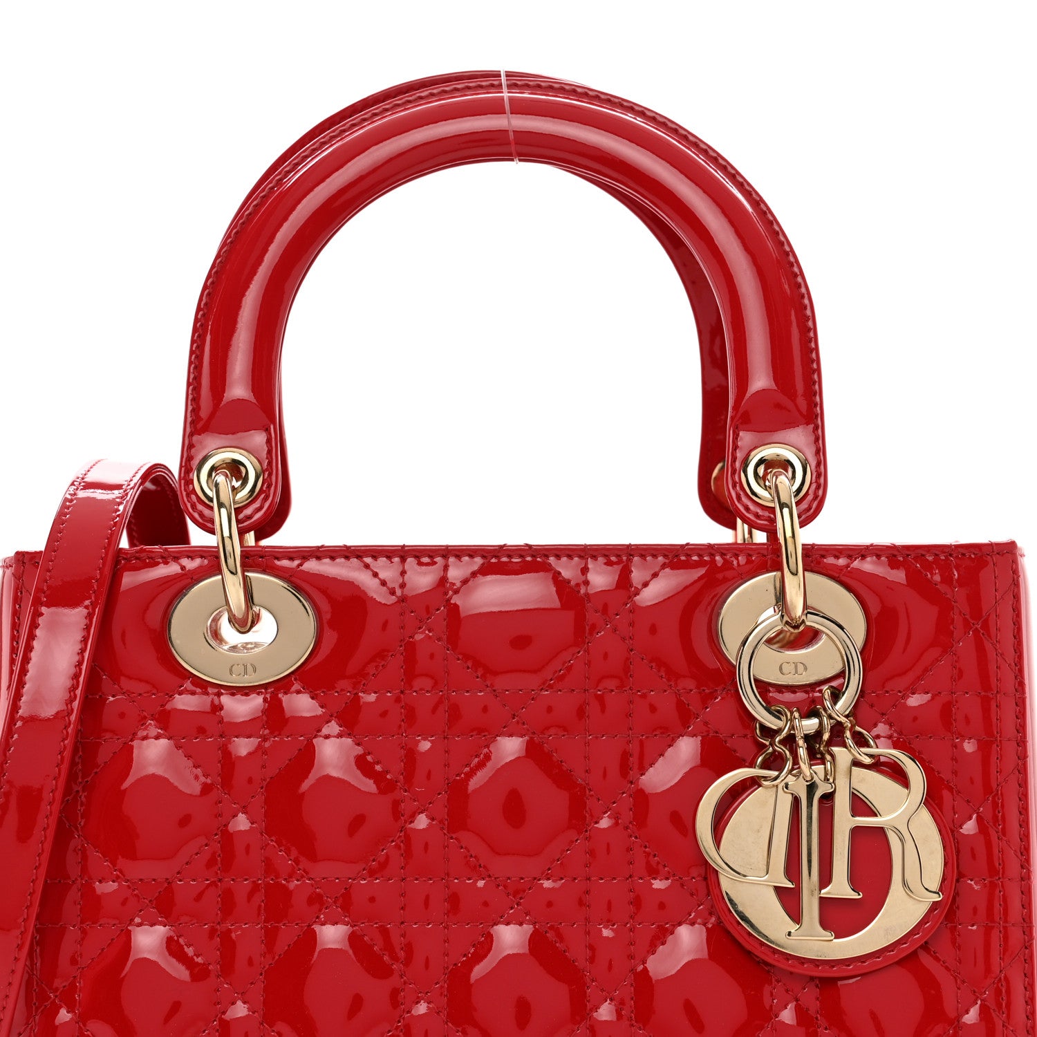 Christian Dior Patent Cannage Medium Lady Dior Red 5 of 9