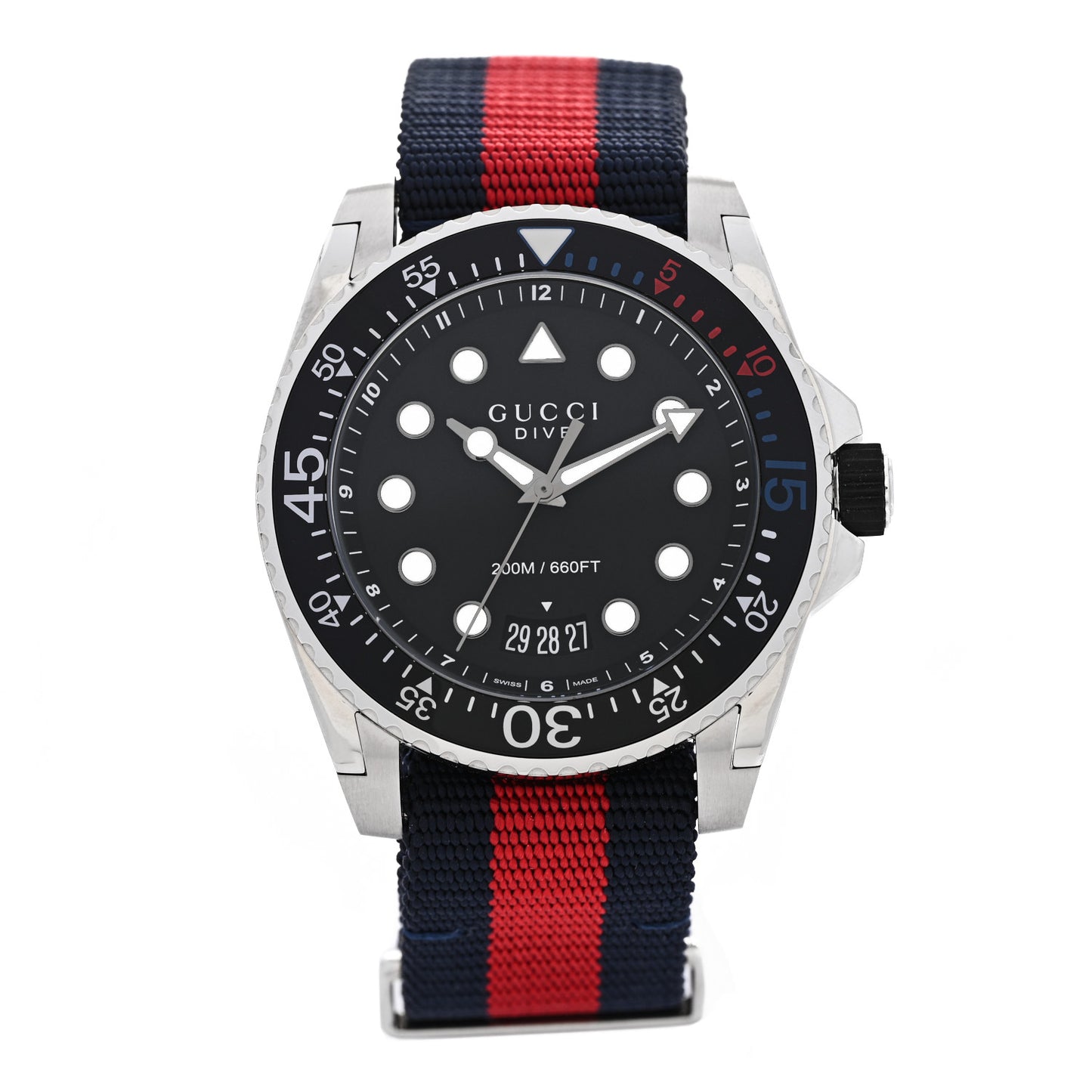 Stainless Steel Nylon 45mm Dive Quartz Watch Black