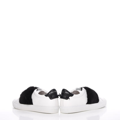 Givenchy Calfskin Mink Fur Womens Urban Street Sneakers 41 White Black 7 of 12