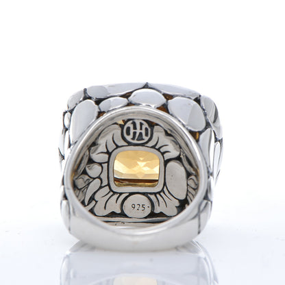 John Hardy Sterling Silver Citrine Square Kali Ring 48.5 4.75 5 of 5