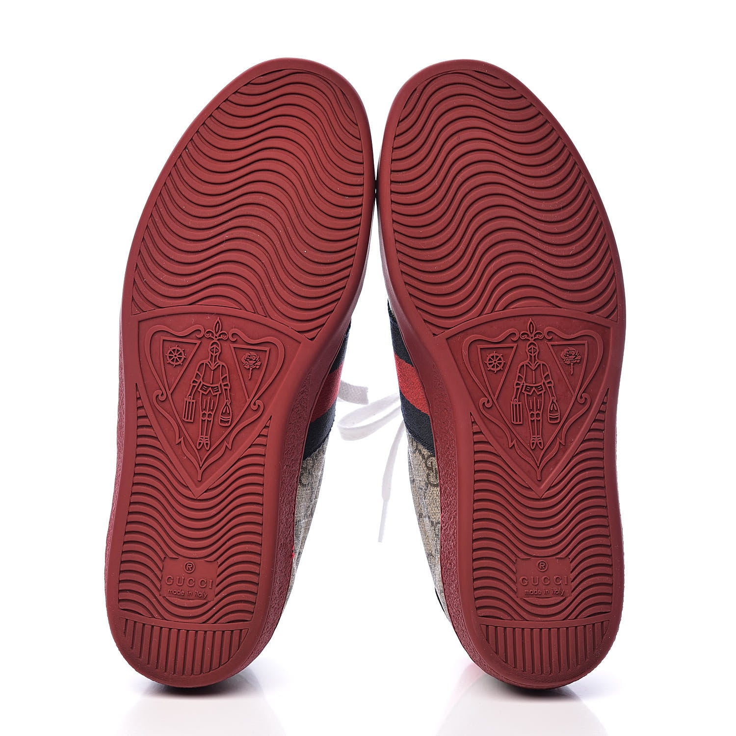 Gucci GG Supreme Monogram Ayers Mens New Ace Low-Top Sneaker 6.5 Beige Red 5 of 12