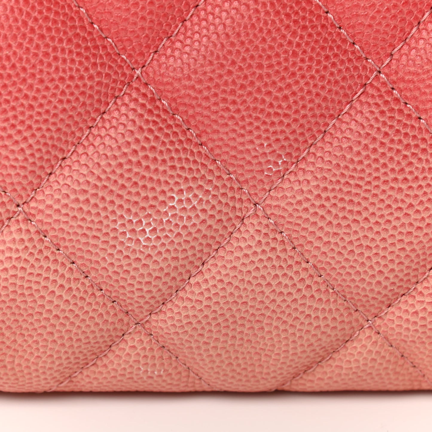 Caviar Quilted Ombre Medium Cosmetic Case Coral