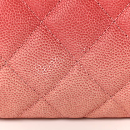Chanel Caviar Quilted Ombre Medium Cosmetic Case Coral 9 of 12