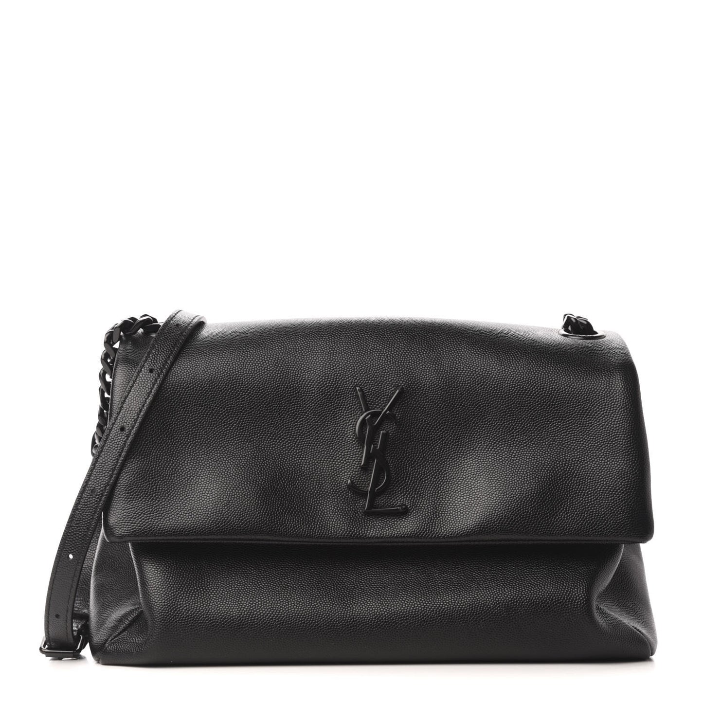 Grain De Poudre Medium West Hollywood Monogram Fold-Over Black