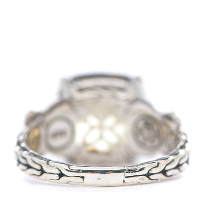 John Hardy Sterling Silver 18K Yellow Gold Olive Quartz Batu Kawung Ring 54 7 4 of 6
