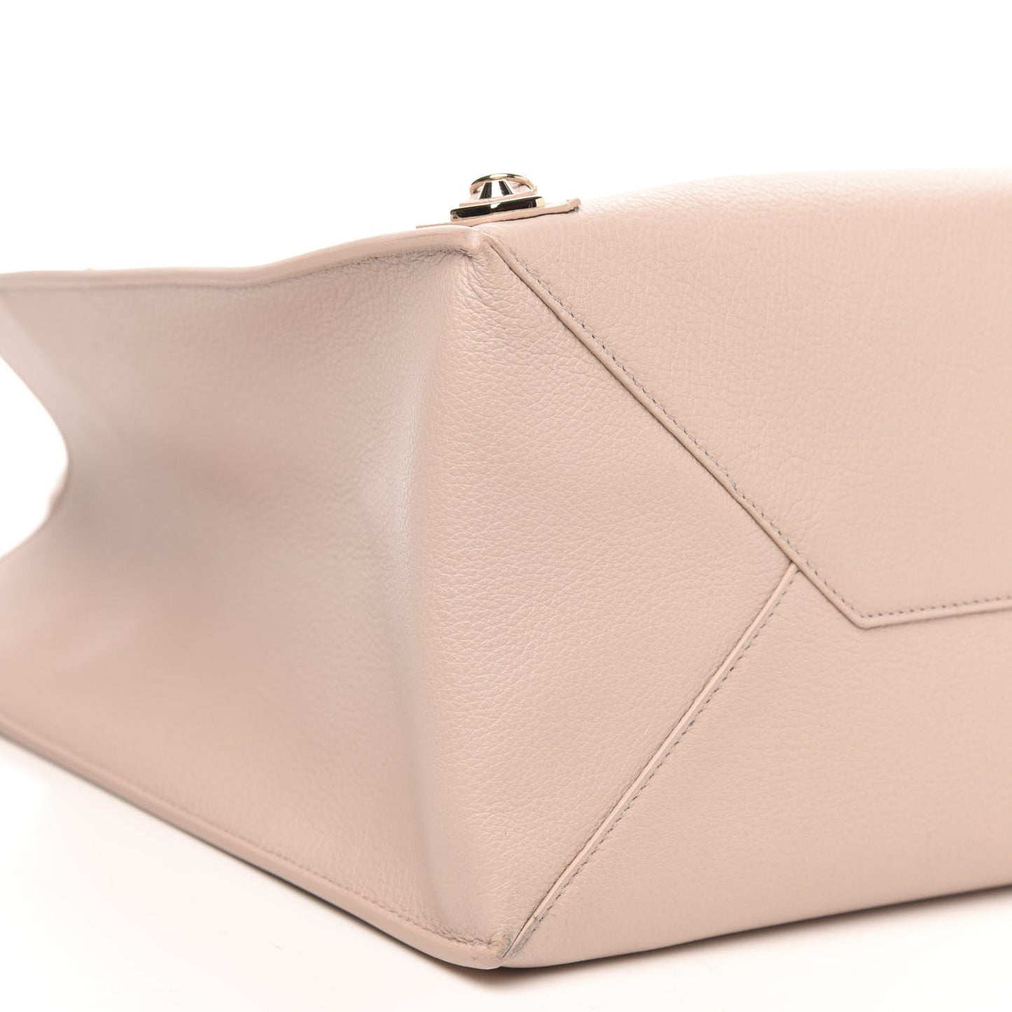 Grained Calfskin Gold Metallic Edge Hardware Papier A4 Tote Rose Poudre