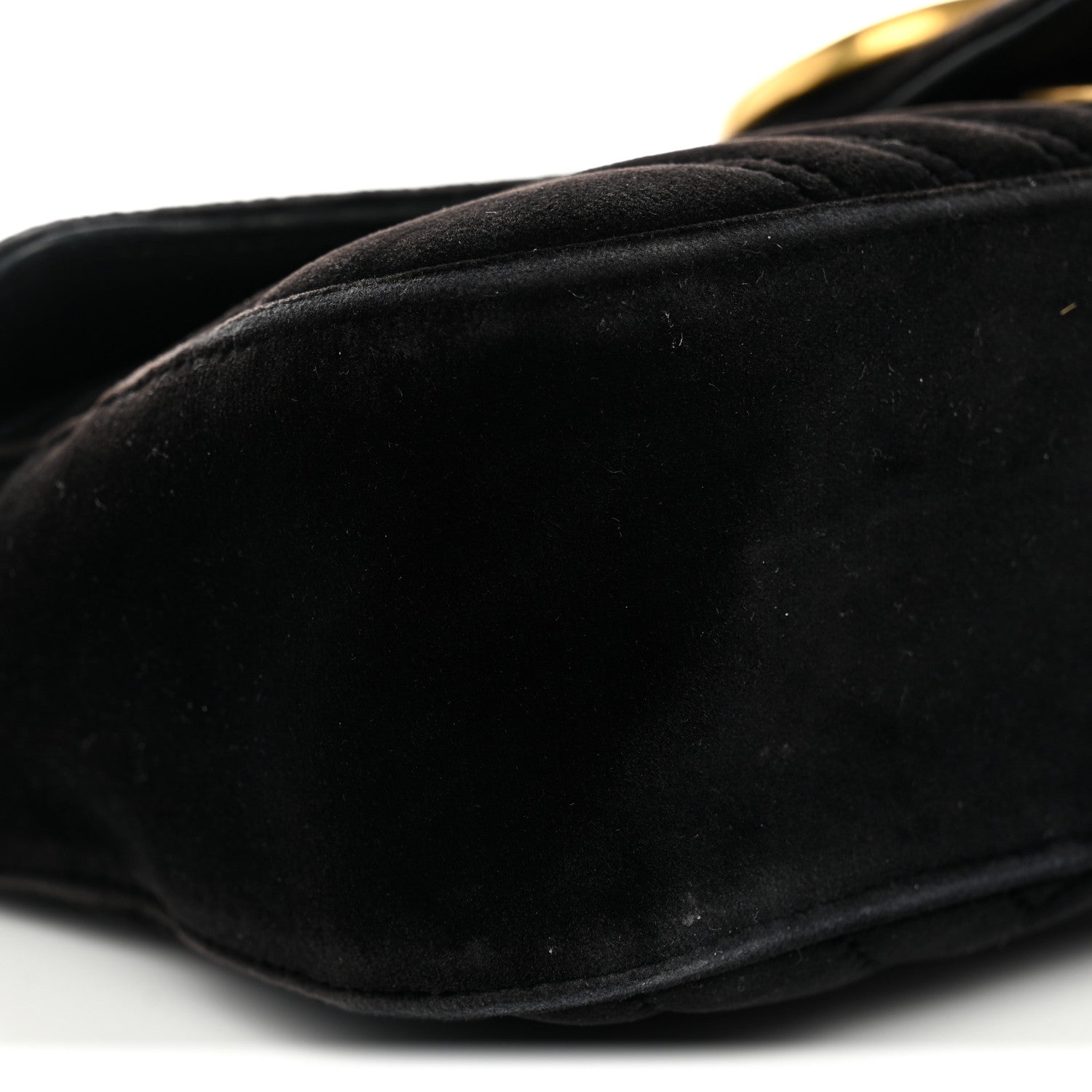 Gucci Velvet Matelasse Mini GG Marmont Shoulder Bag Black 9 of 12
