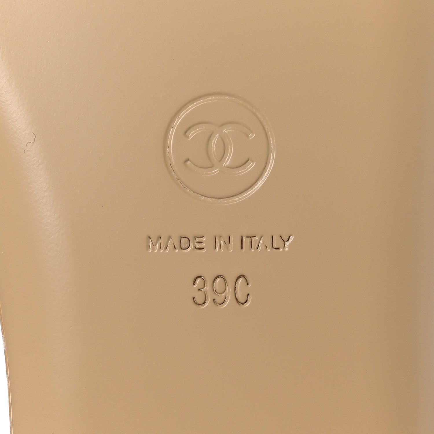 Chanel Shiny Goatskin CC Chain Mule Sandals 39 Beige 8 of 9
