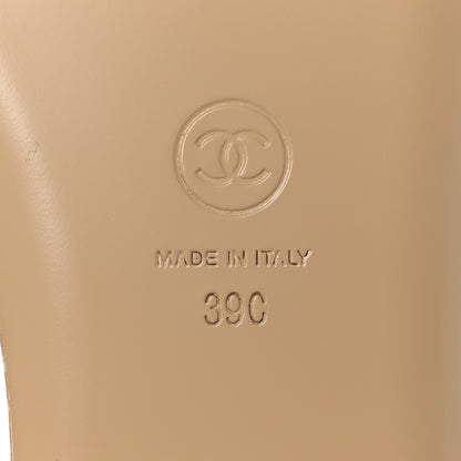 Chanel Shiny Goatskin CC Chain Mule Sandals 39 Beige 8 of 9