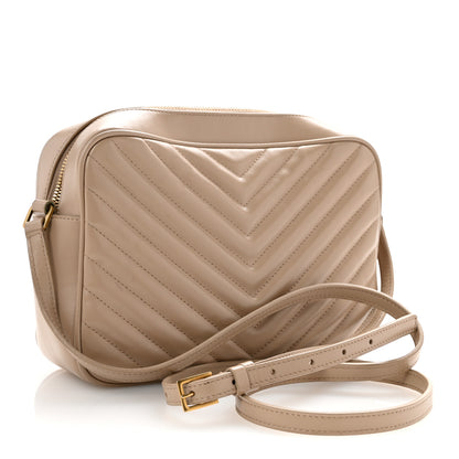 Saint Laurent Calfskin Matelasse Monogram Lou Camera Bag Dark Beige 3 of 15